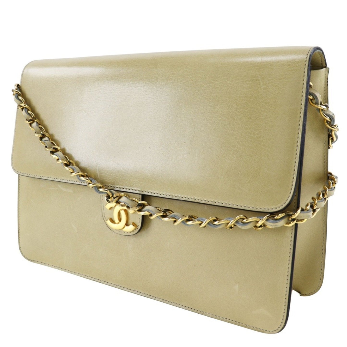 Chanel Beige Leather Shoulder Bag ()
