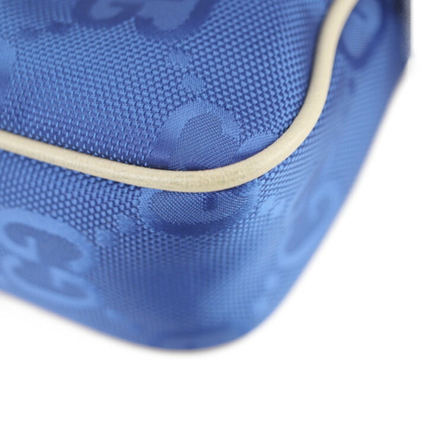 Gucci Beige Blue Nylon Leather Fanny Pack ()