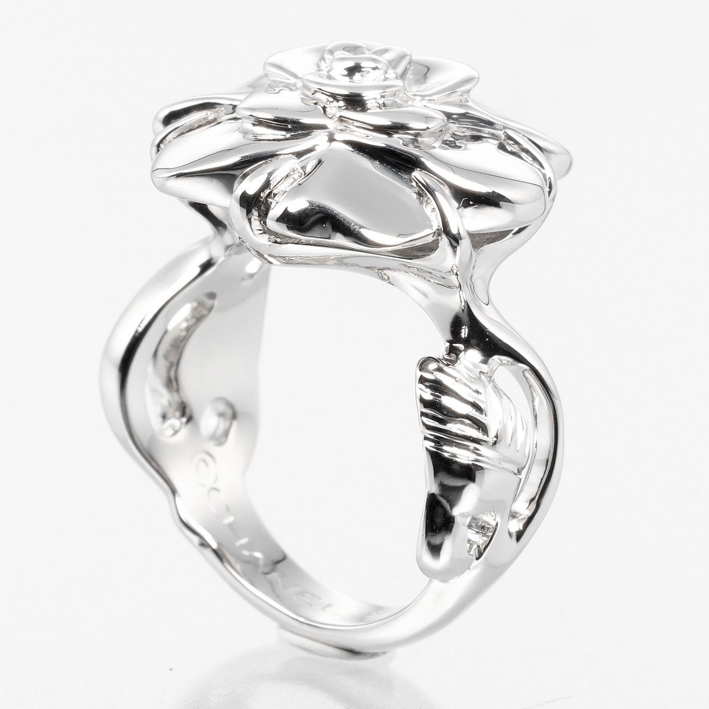 Chanel Camellia White Gold White Gold (18K) Band Ring ()
