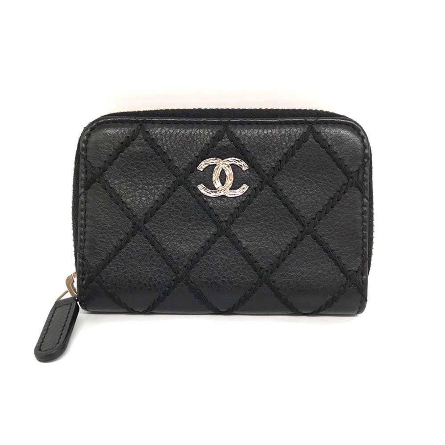 Chanel Black Leather Coin Purse/Coin Case ()