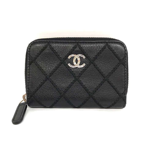 Chanel Black Leather Coin Purse/Coin Case ()