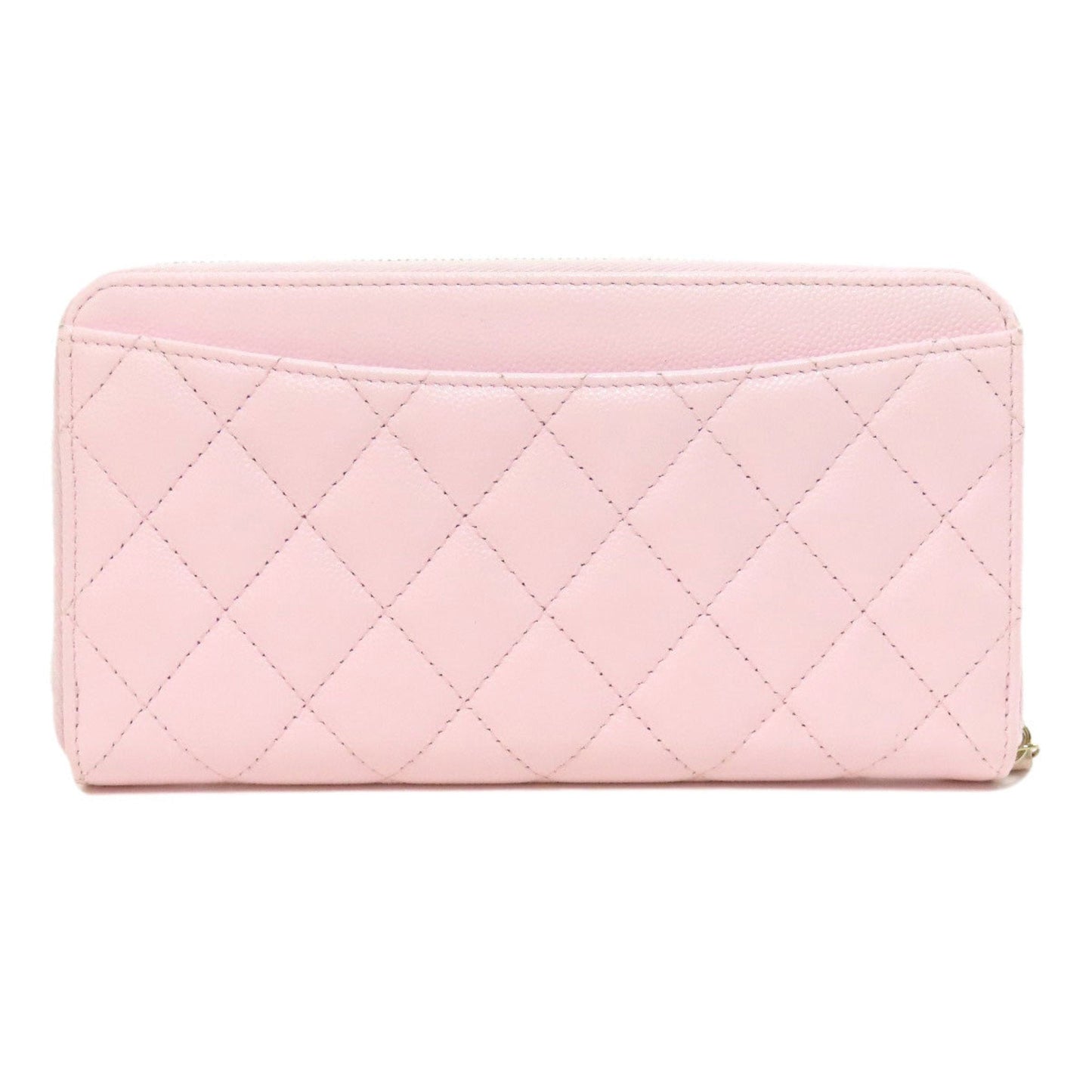 Chanel Pink Leather Long Wallet (Bi-Fold) ()