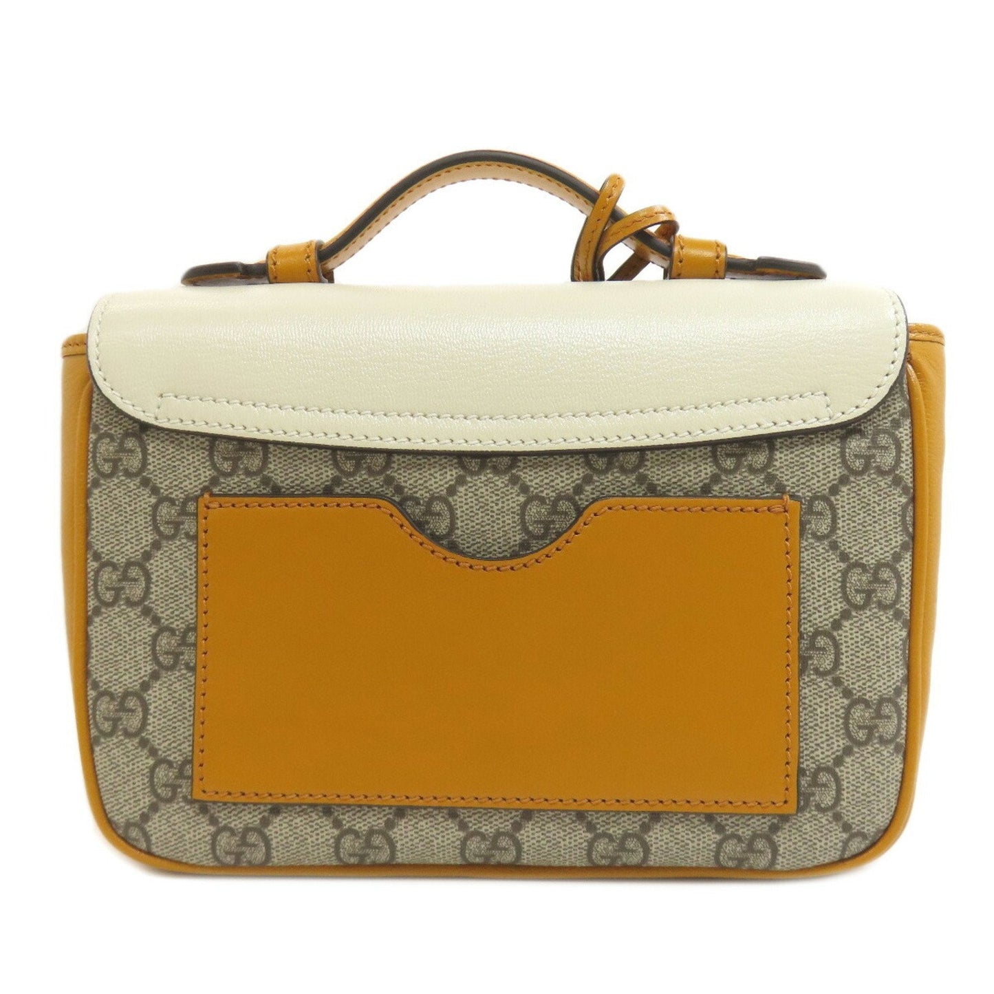 Gucci Brown Yellow Pvc Leather Handbag ()