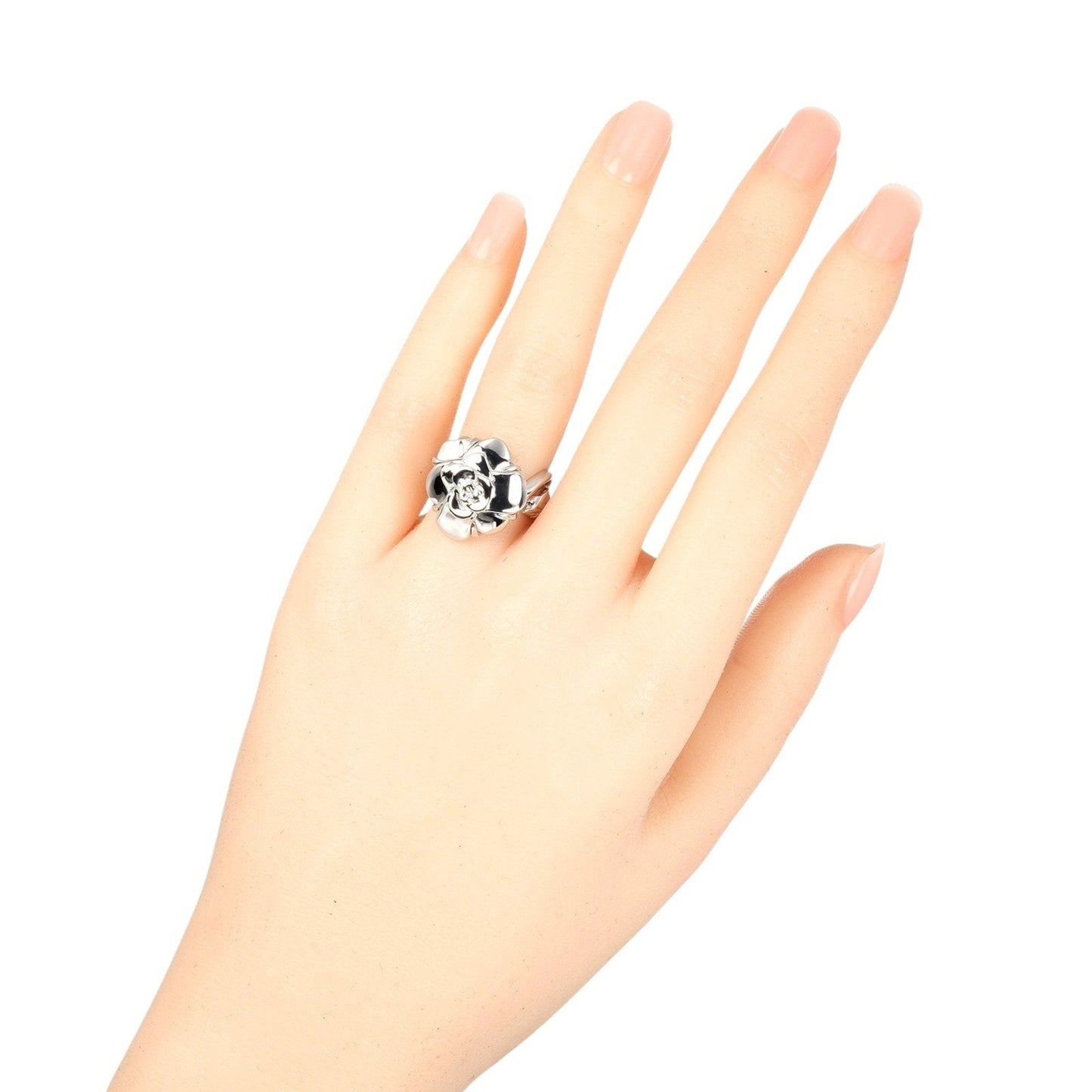 Chanel Camellia White Gold White Gold (18K) Band Ring ()
