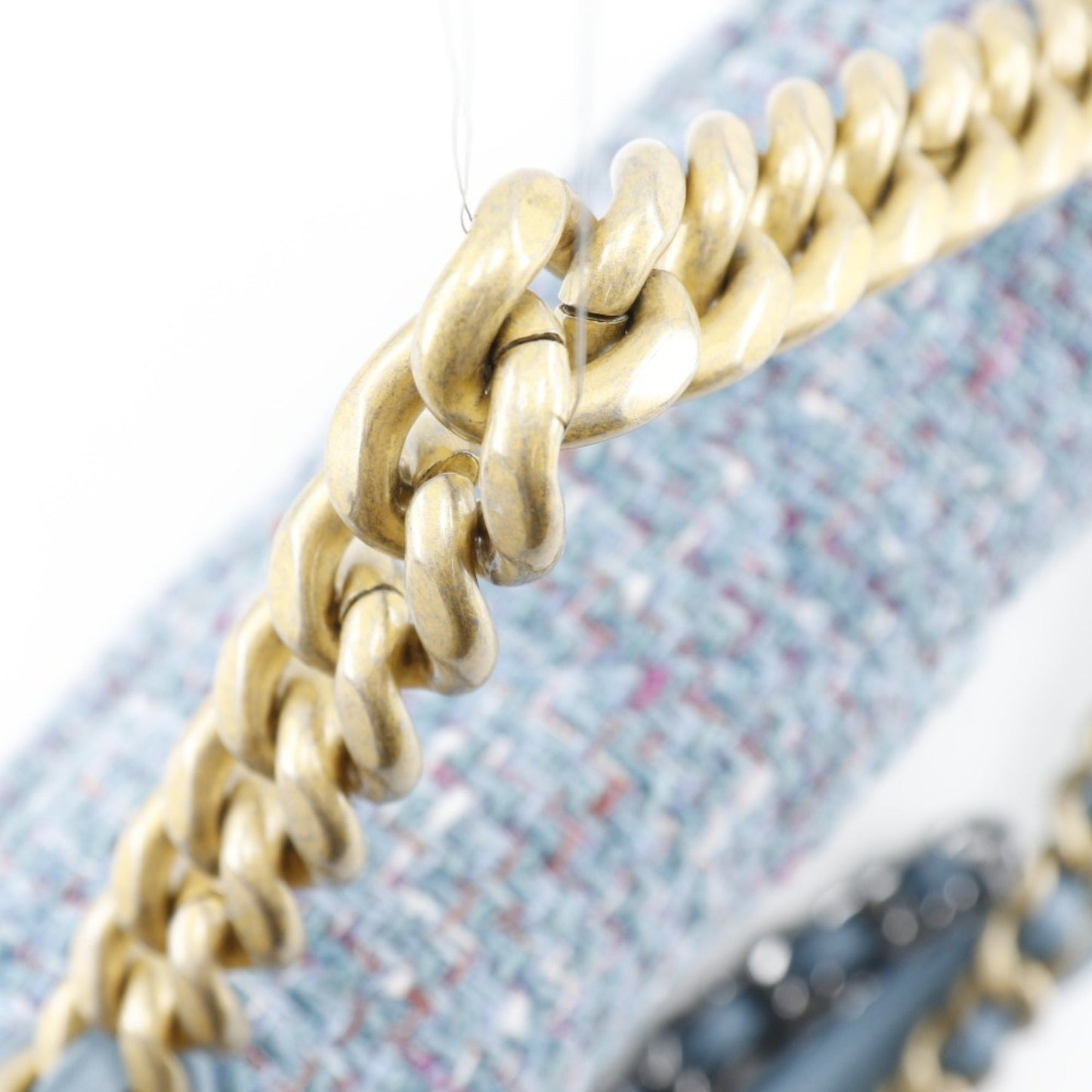 Chanel Blue Tweed Shoulder Bag ()