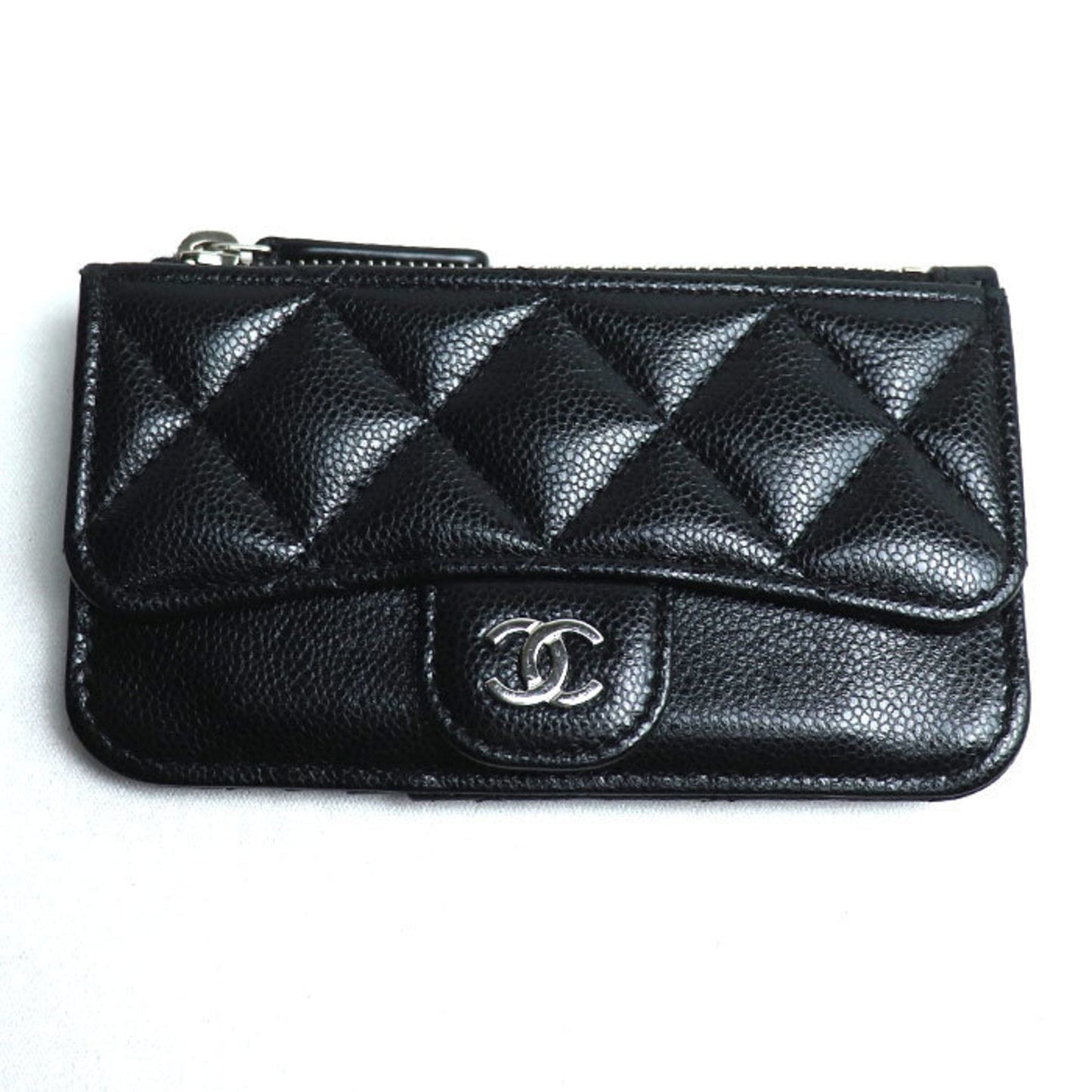 Chanel Black Grained Calfskin Coin Purse/Coin Case ()