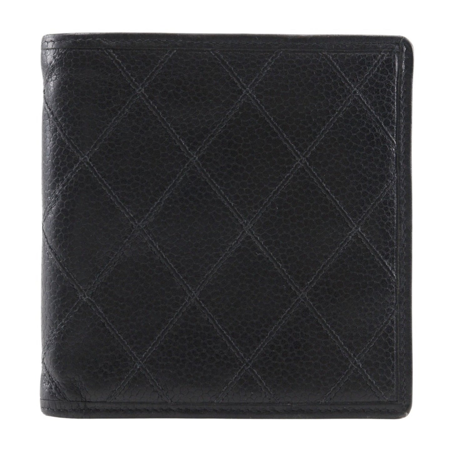 Chanel Black Grained Calfskin Wallet (Bi-Fold) ()