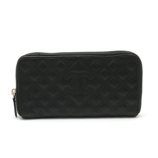 Chanel Black Leather Long Wallet (Bi-Fold) ()