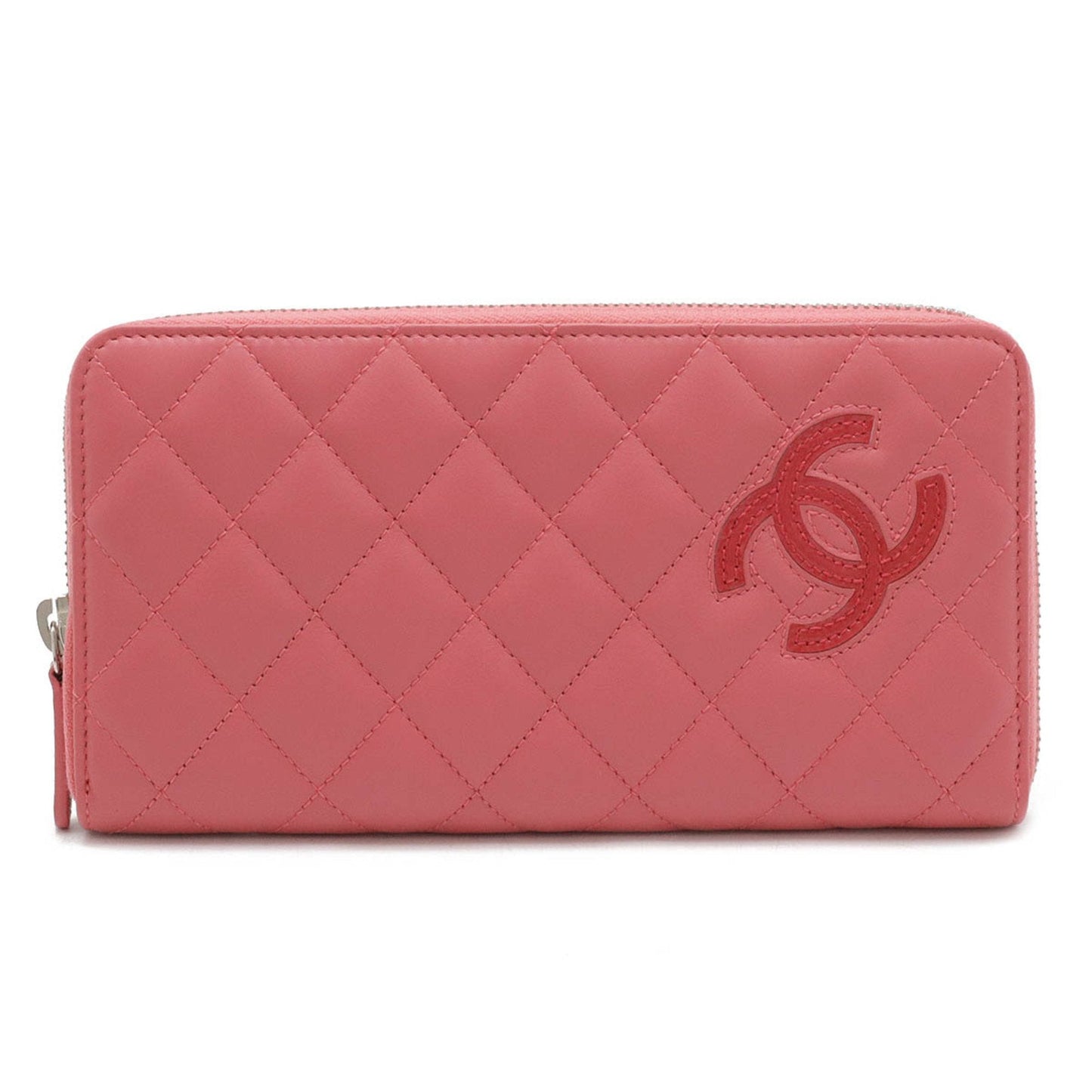 Chanel Pink Leather Long Wallet (Bi-Fold) ()