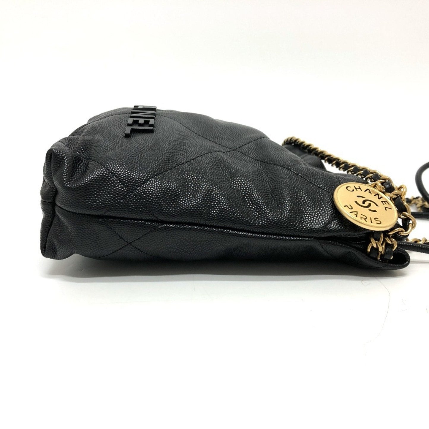 Chanel Black Grained Calfskin Shoulder Bag ()