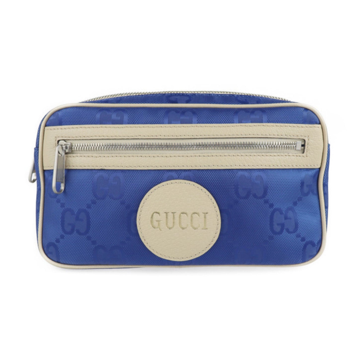 Gucci Beige Blue Nylon Leather Fanny Pack ()