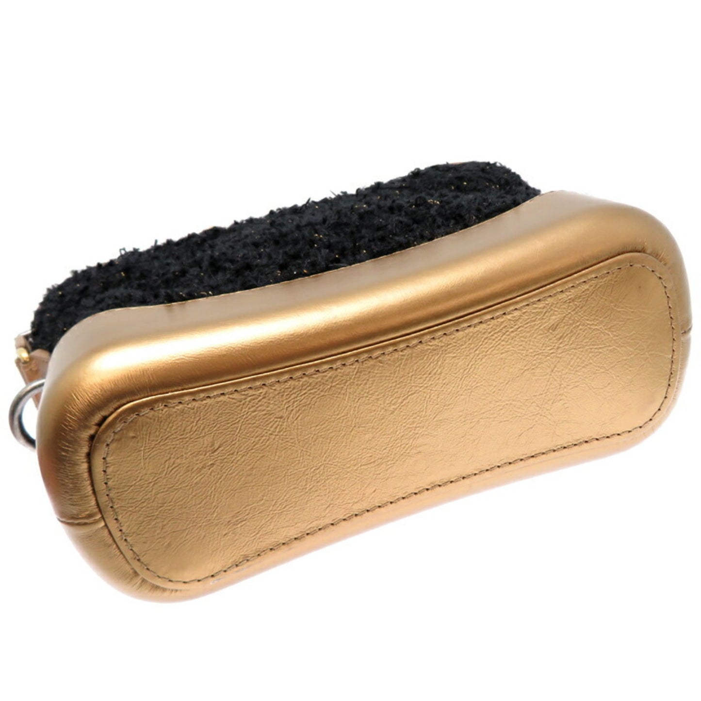 Chanel Black Gold Tweed Shoulder Bag ()