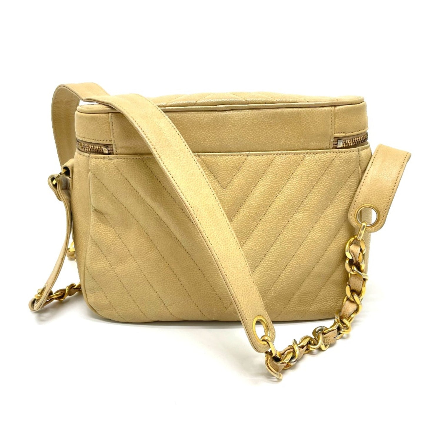 Chanel Beige Leather Shoulder Bag ()