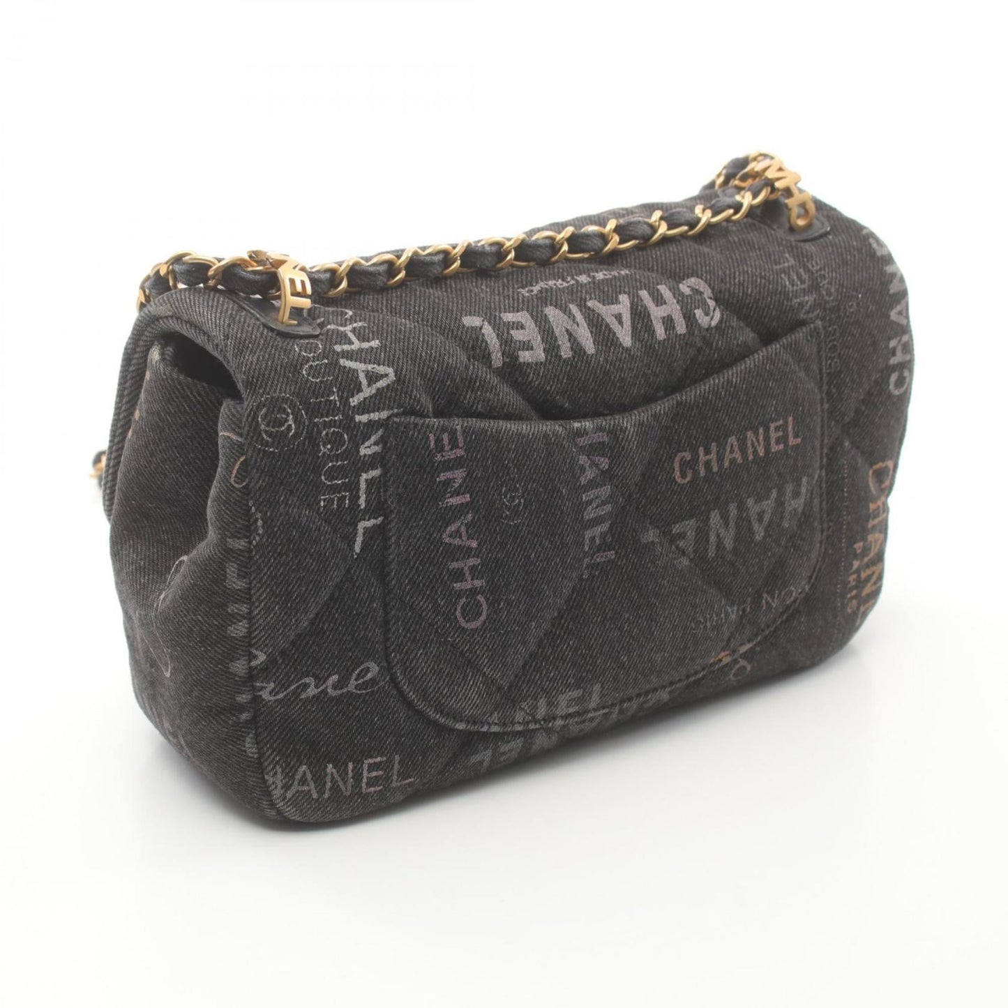 Chanel Black Multi-Color Denim Shoulder Bag ()