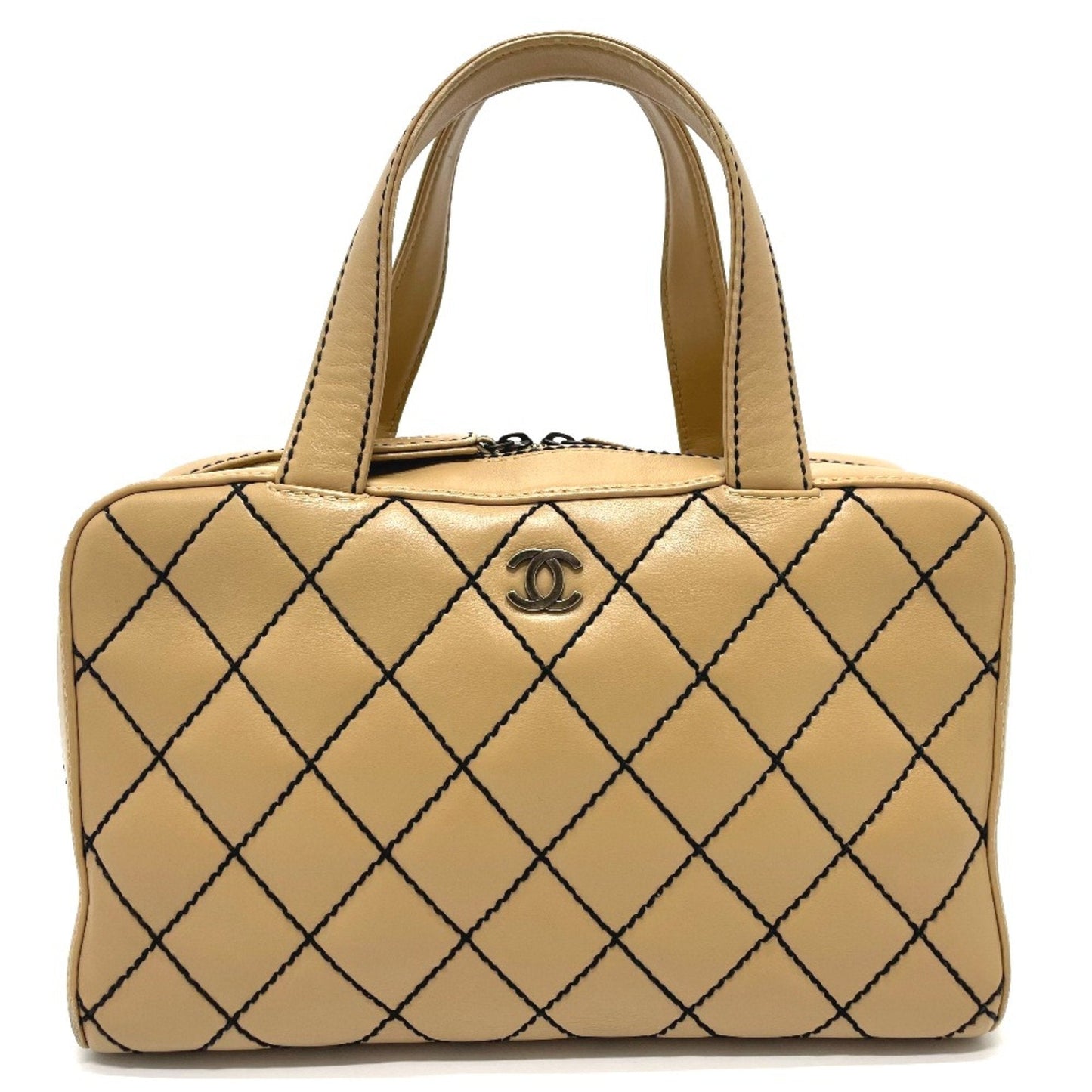 Chanel Beige Leather Handbag ()