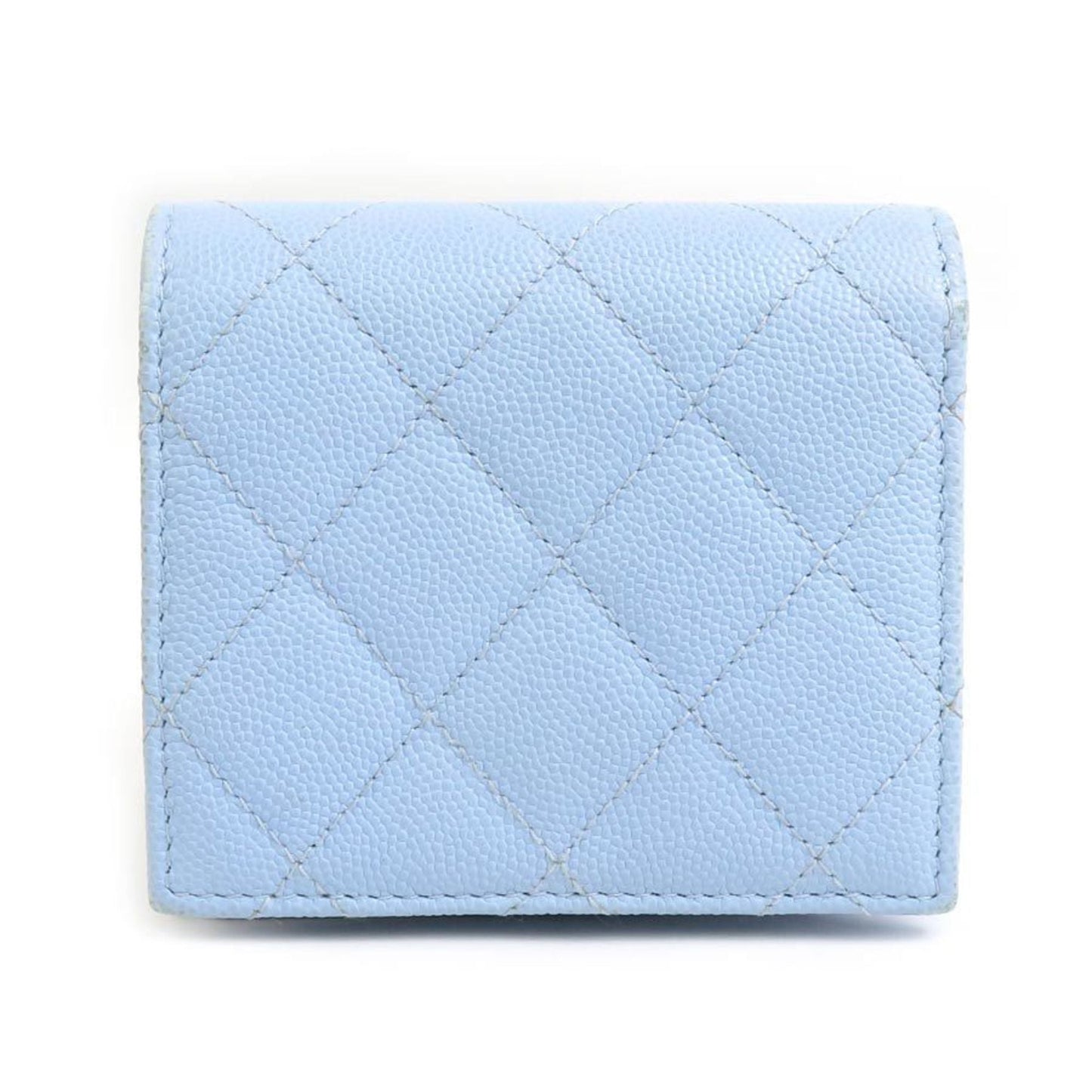 Chanel Light Blue Grained Calfskin Wallet (Bi-Fold) ()