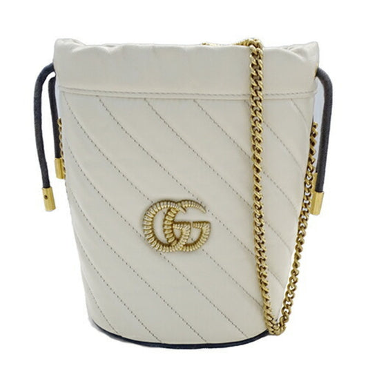Gucci Gg Marmont White Leather Shoulder Bag ()