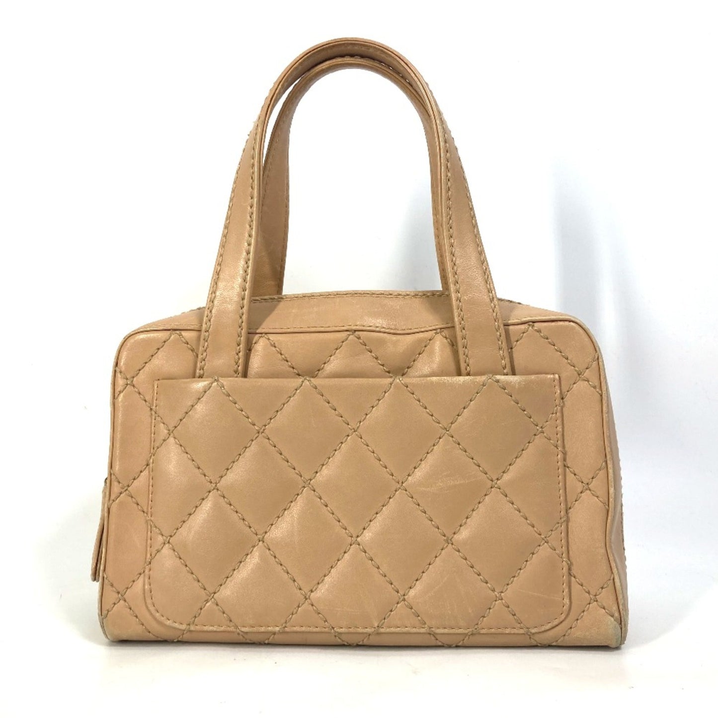 Chanel Beige Leather Handbag ()