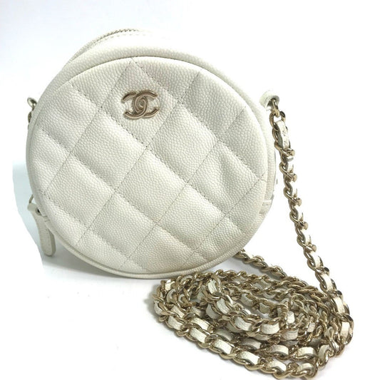 Chanel White Leather Shoulder Bag ()