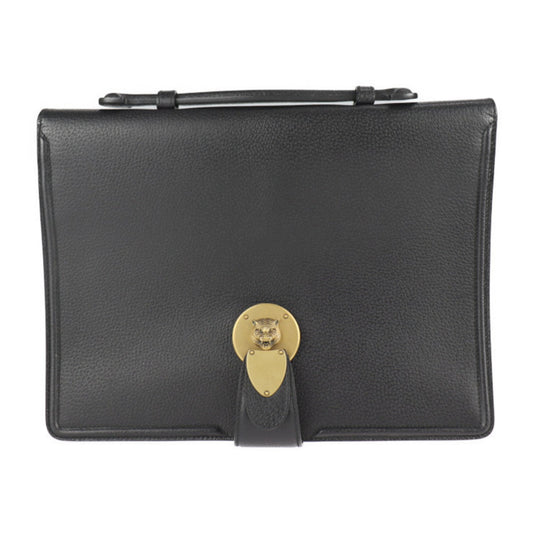 Gucci Black Leather Clutch Bag Handbag Tote Bag ()