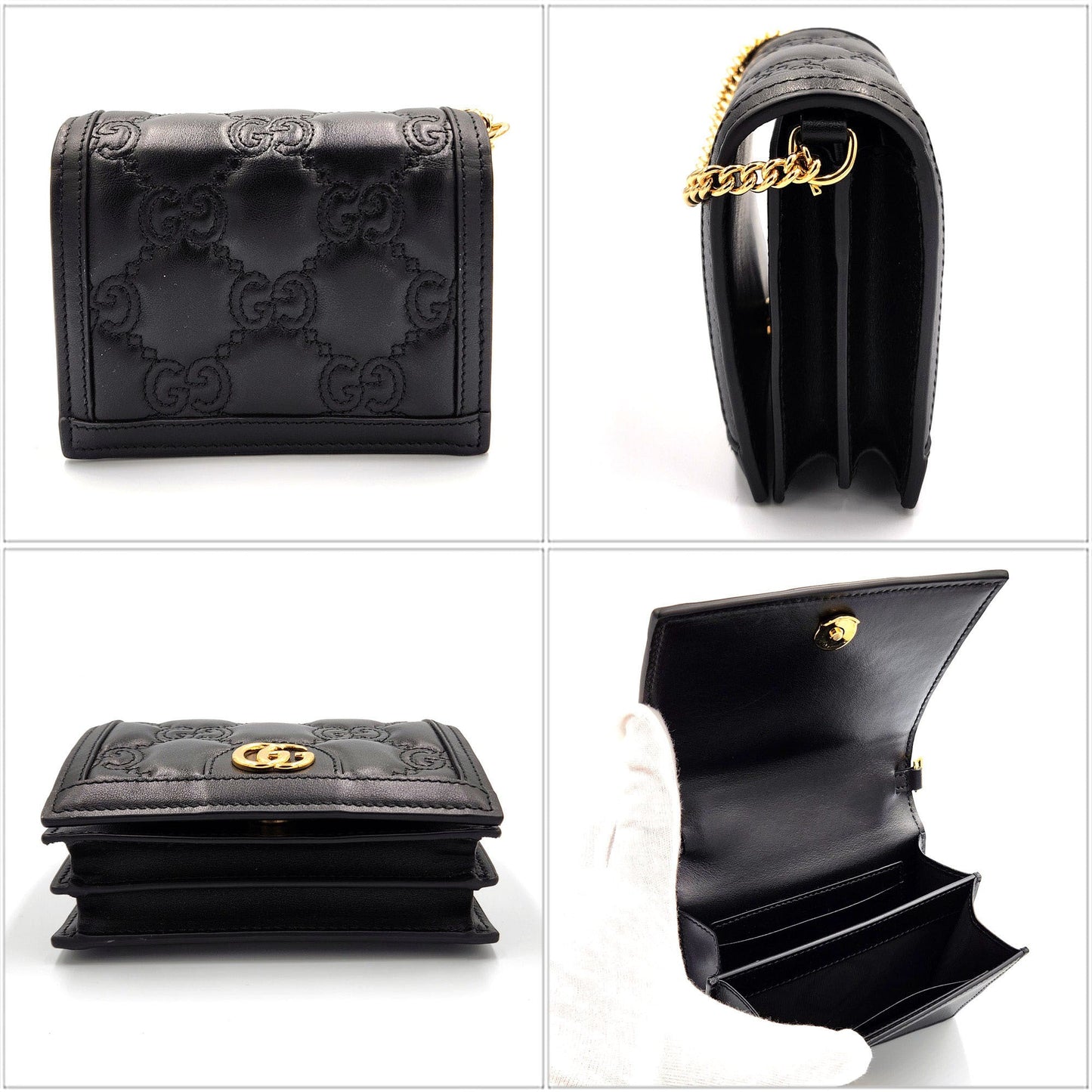 Gucci Black Leather Handbag Shoulder Bag ()