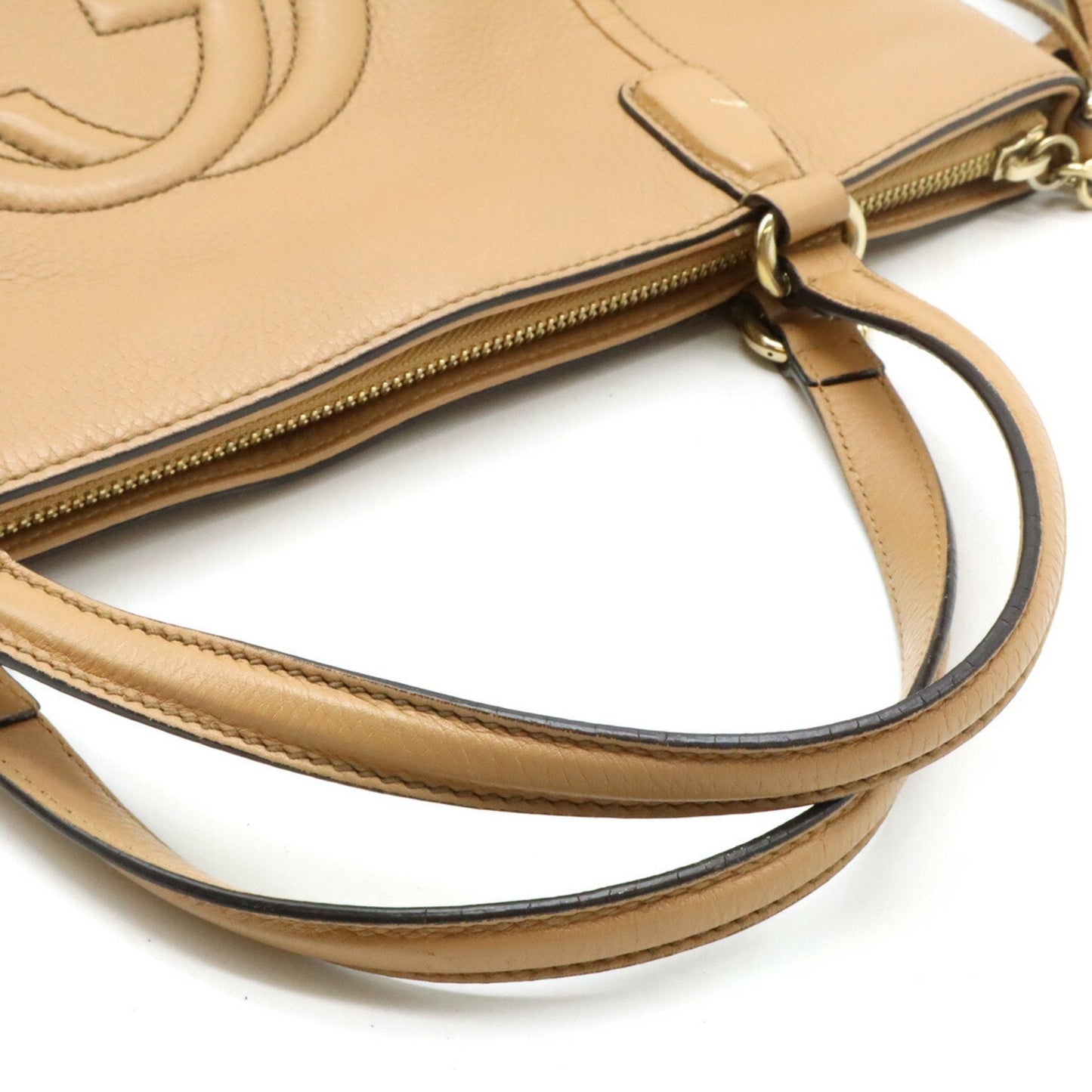 Gucci Beige Leather Shoulder Bag Tote Bag ()