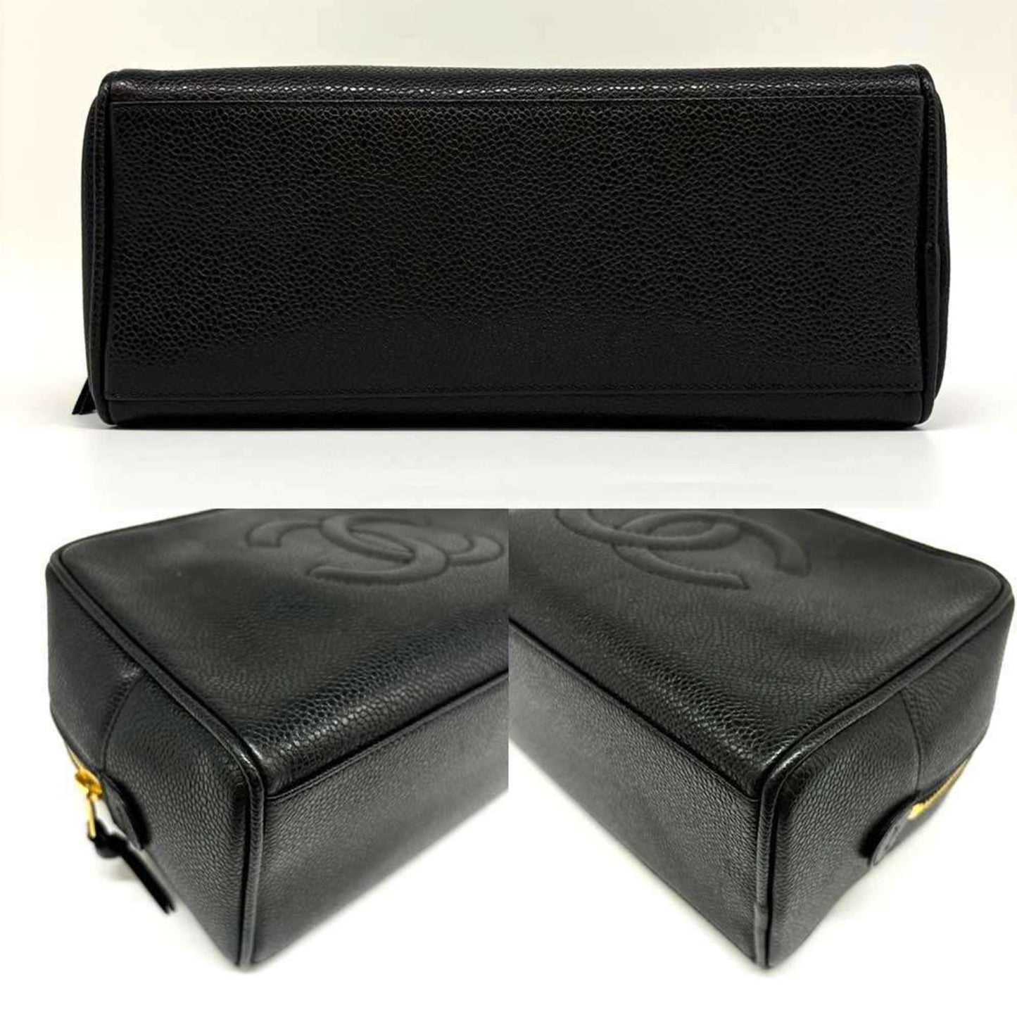 Chanel Caviar Skin Black Caviar Leather Pouch ()