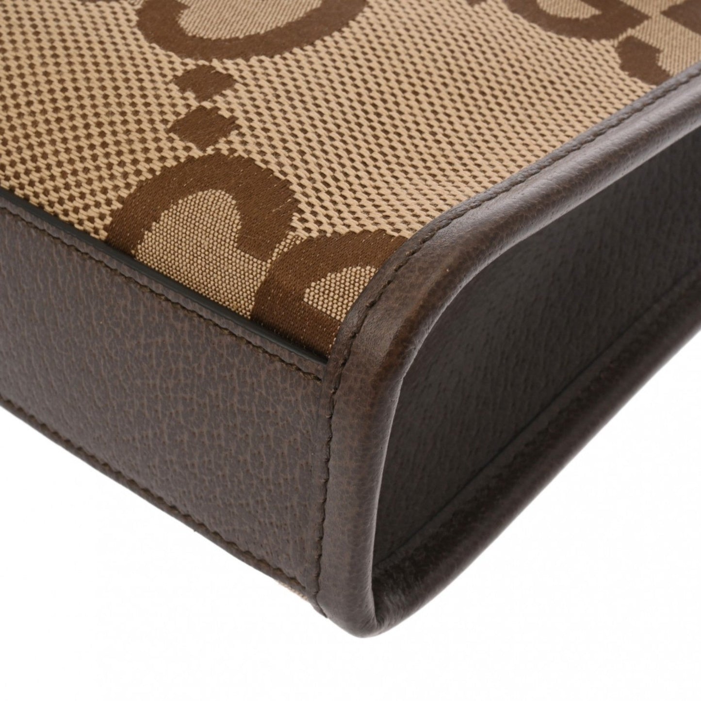 Gucci Gg Canvas Beige Brown Gg Canvas Leather Handbag Tote Bag ()