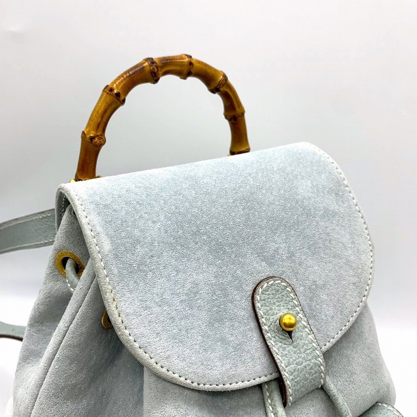 Gucci Blue Suede Leather Backpack ()