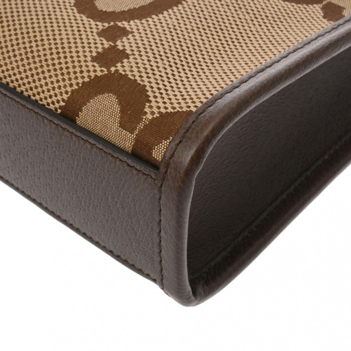 Gucci Gg Canvas Beige Brown Gg Canvas Leather Handbag Tote Bag ()