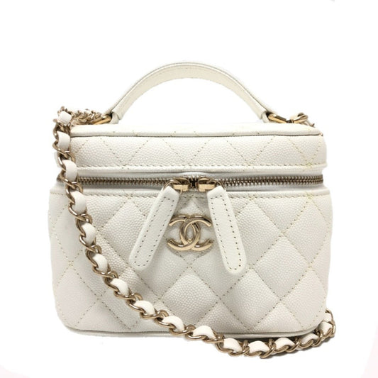 Chanel Caviar Skin White Caviar Leather Handbag Shoulder Bag Vanity Bag ()