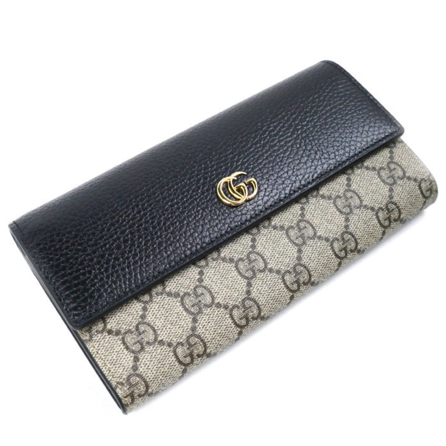 Gucci Beige Black Gg Supreme Canvas Leather Coin Purse/Coin Case ()