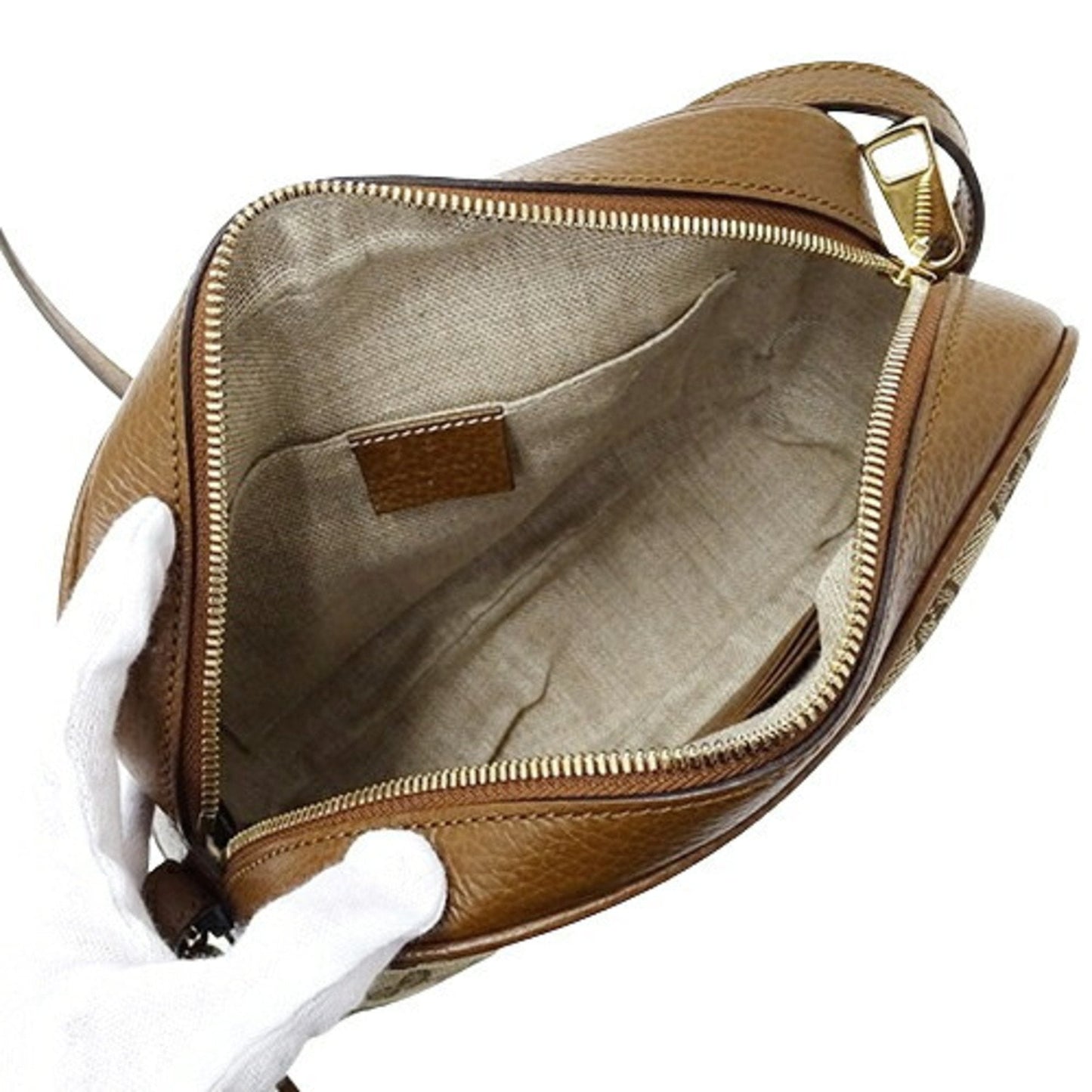 Gucci Gg Canvas Beige Brown Gg Canvas Shoulder Bag ()