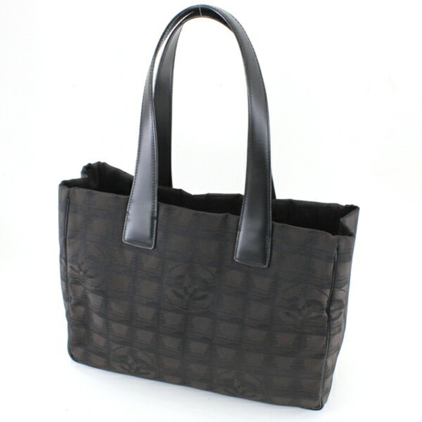 Chanel Brown Dark Brown New Travel Line Leather Handbag Tote Bag ()