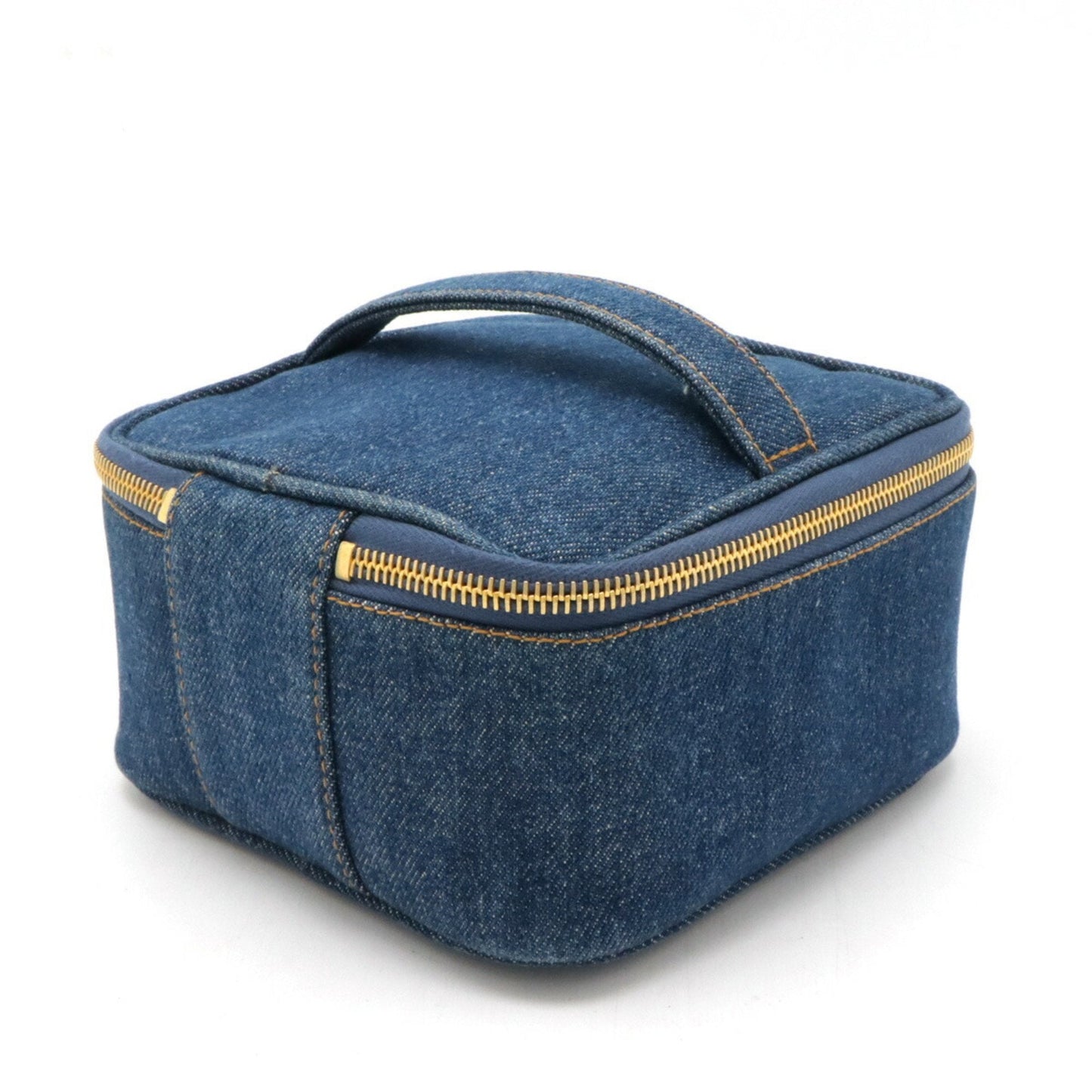 Chanel Blue Denim Handbag Vanity Bag ()