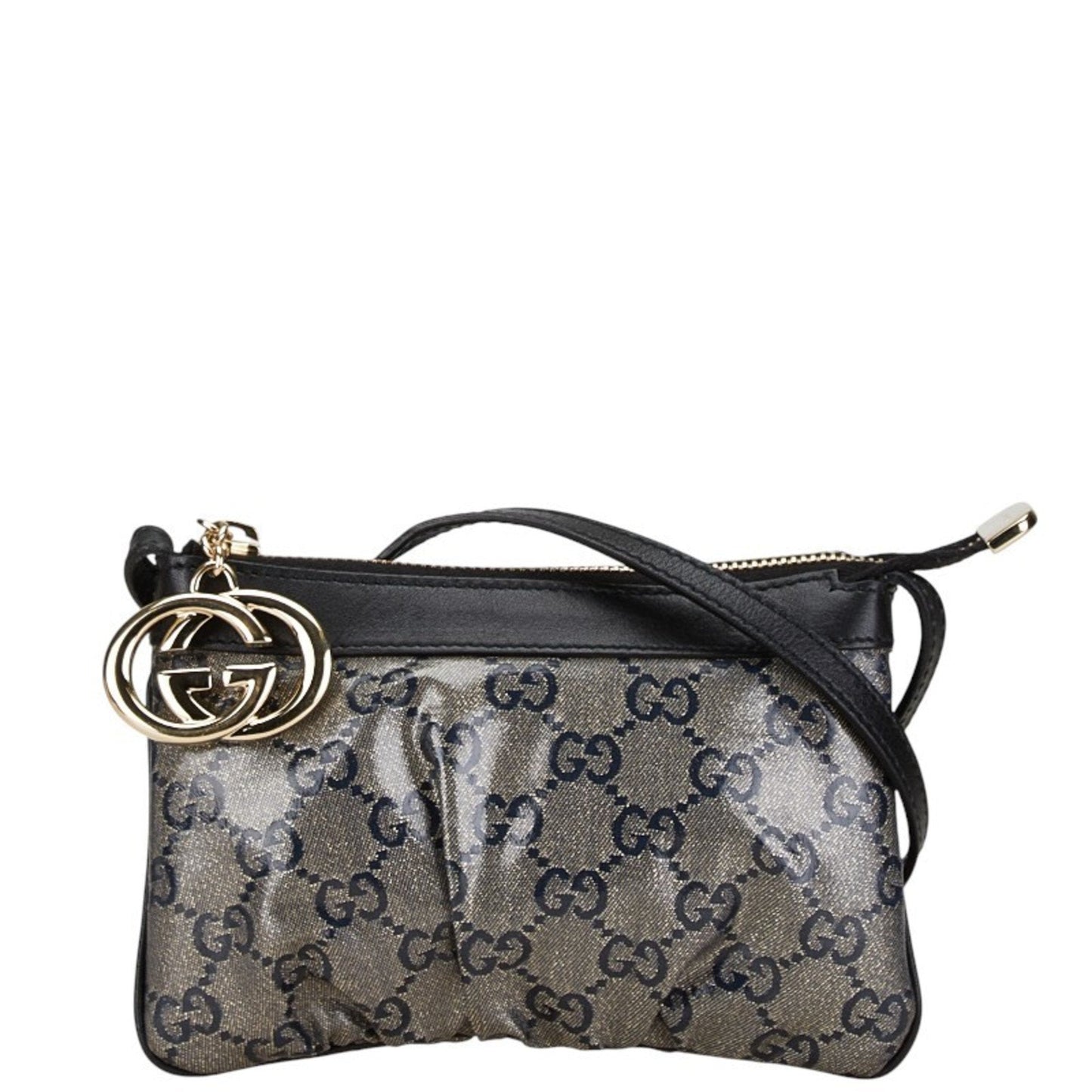 Gucci Black Navy Pvc Leather Shoulder Bag ()