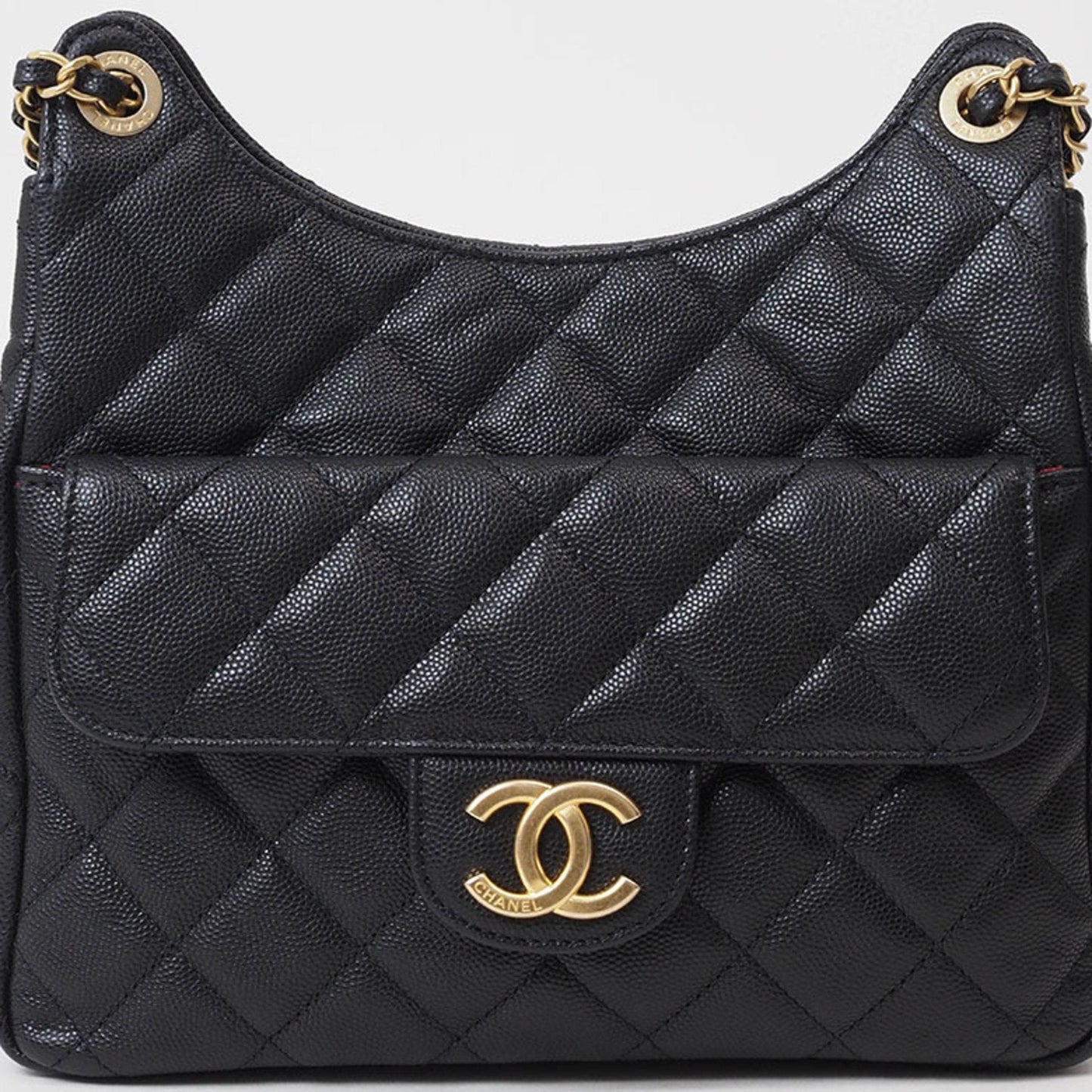 Chanel Black Caviar Leather Shoulder Bag ()