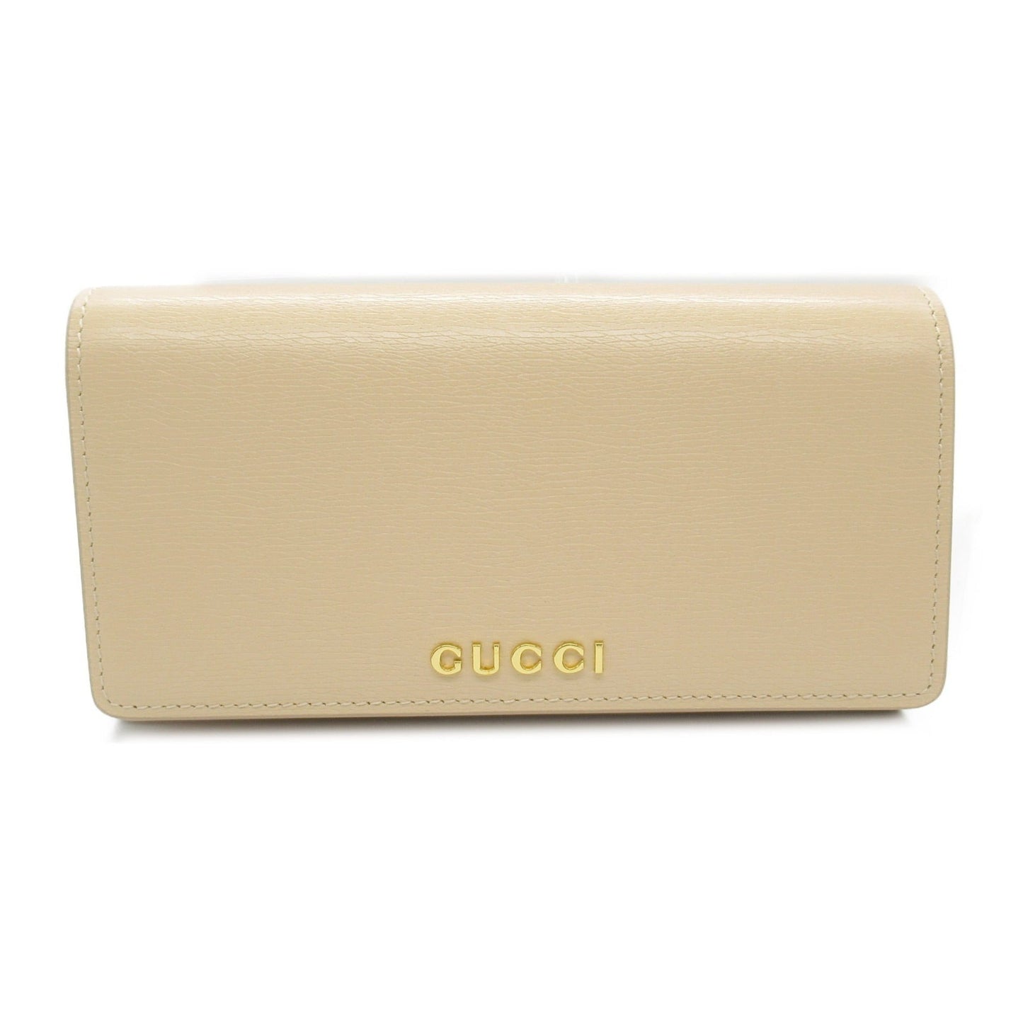 Gucci Beige Light Beige Leather Long Wallet (Bi-Fold) ()