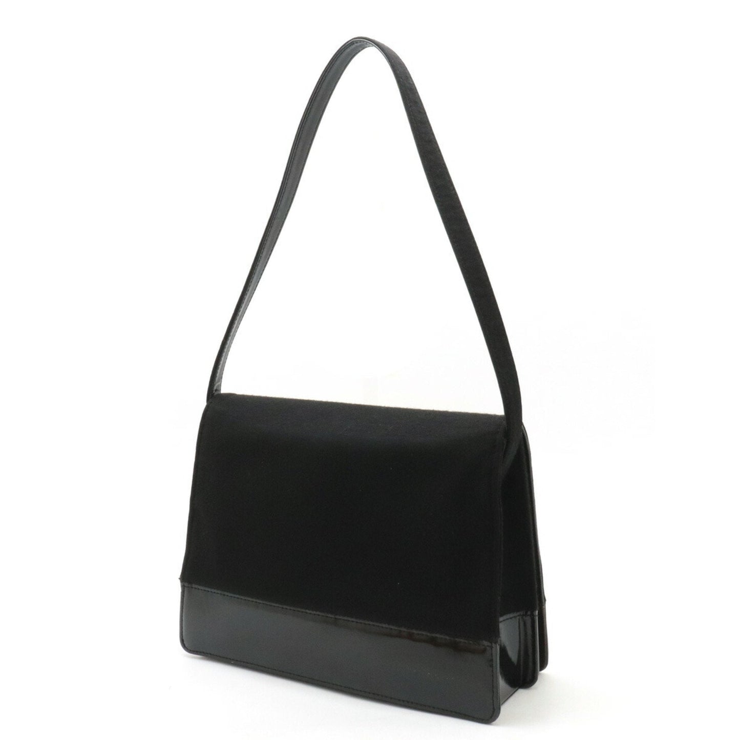 Chanel Black Cotton Patent Leather Shoulder Bag ()
