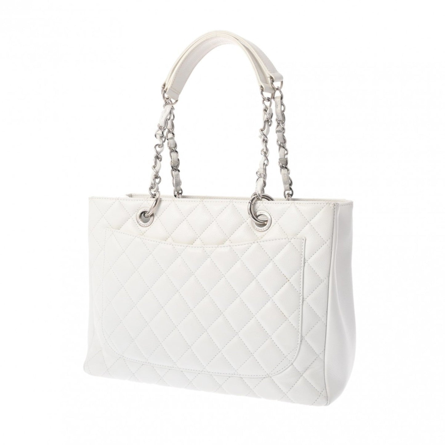 Chanel Black White Caviar Leather Tote Bag ()