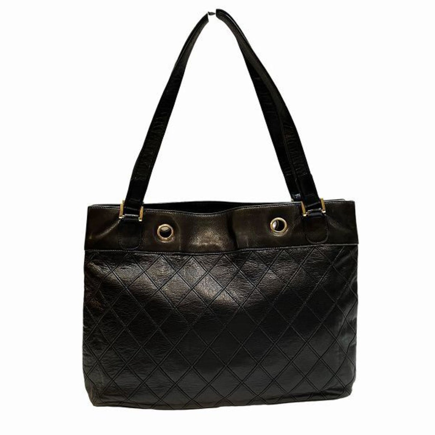 Chanel Bicolor Black Leather Shoulder Bag Tote Bag ()