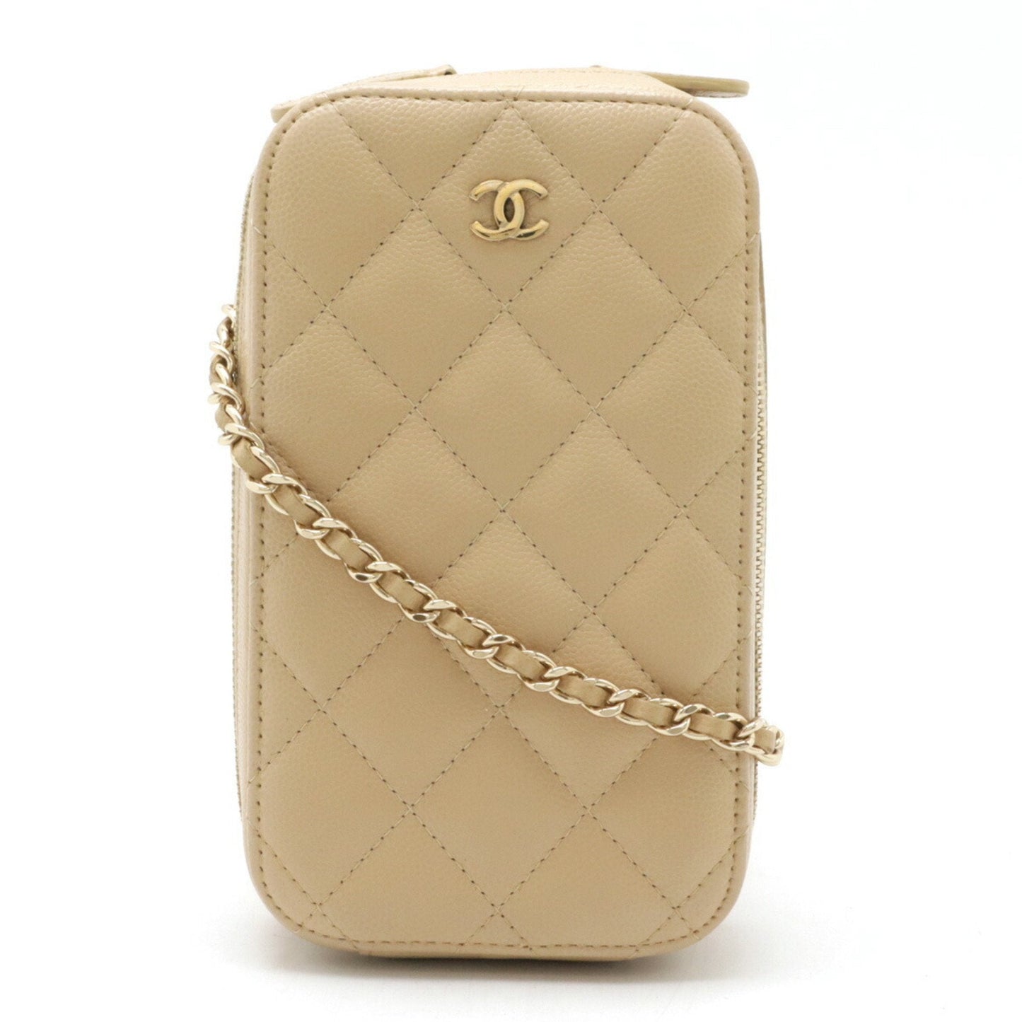 Chanel Beige Leather Shoulder Bag ()