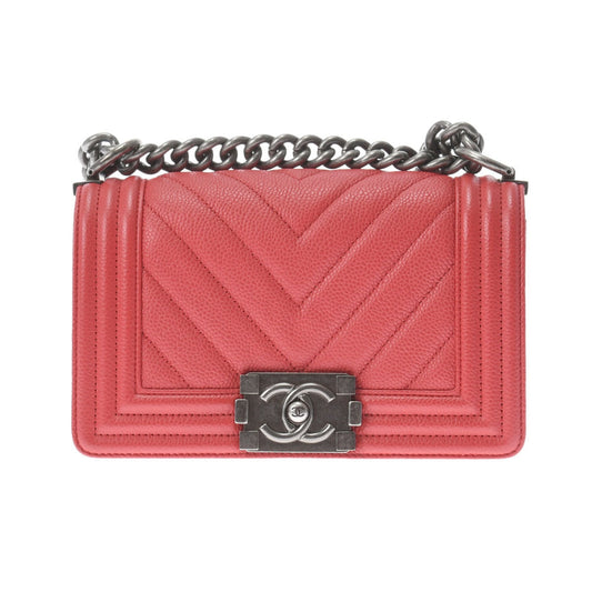Chanel Red Color Caviar Leather Shoulder Bag ()