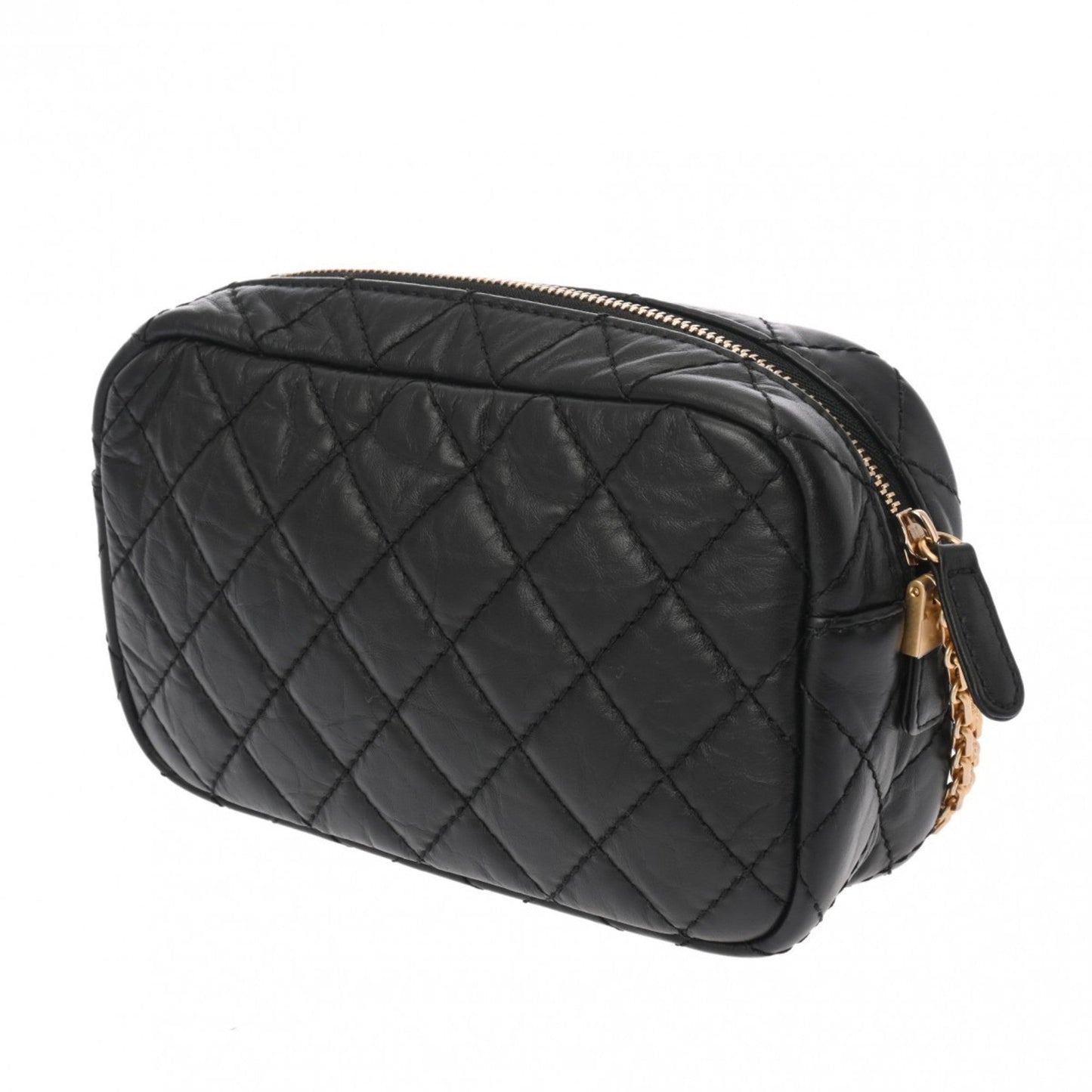 Chanel 2.55 Black Leather Shoulder Bag ()