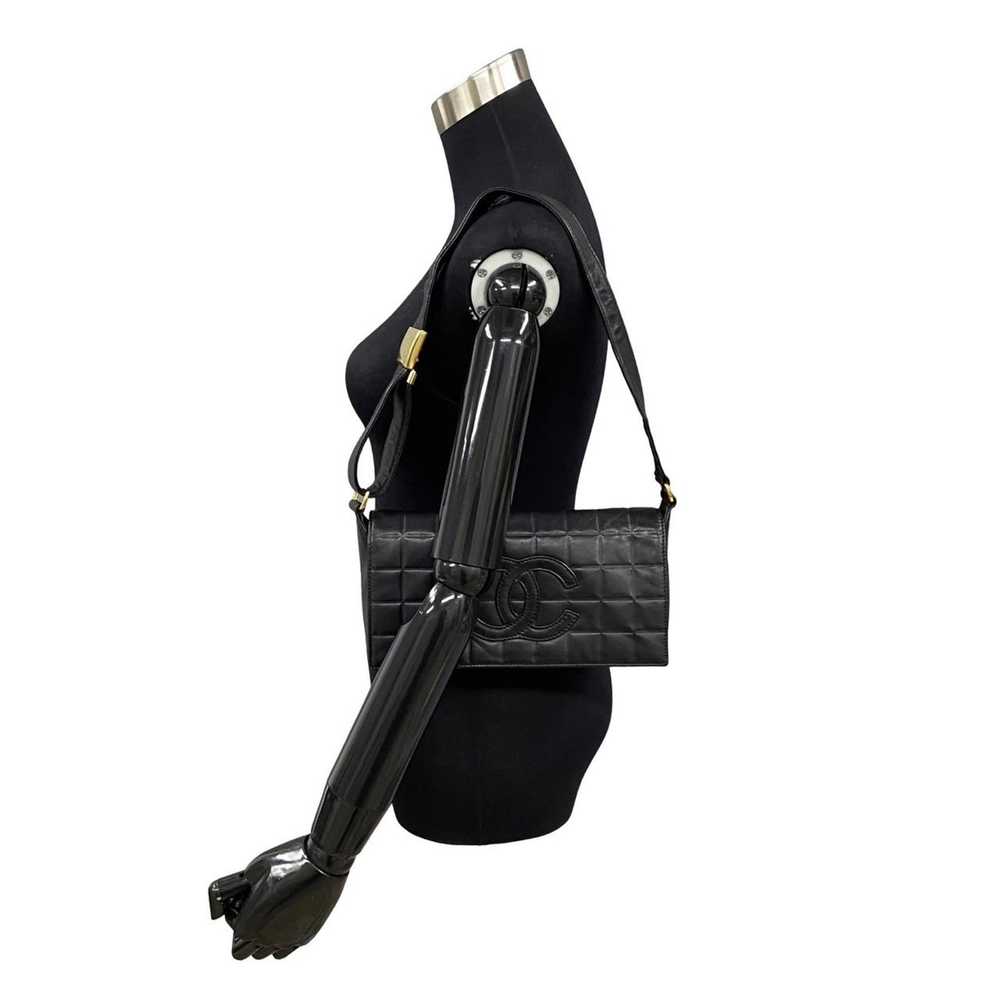 Chanel Black Leather Handbag Shoulder Bag ()