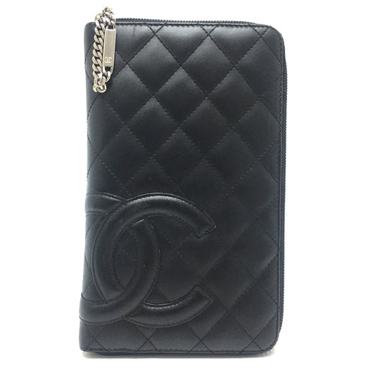 Chanel Black Leather Long Wallet (Bi-Fold) ()