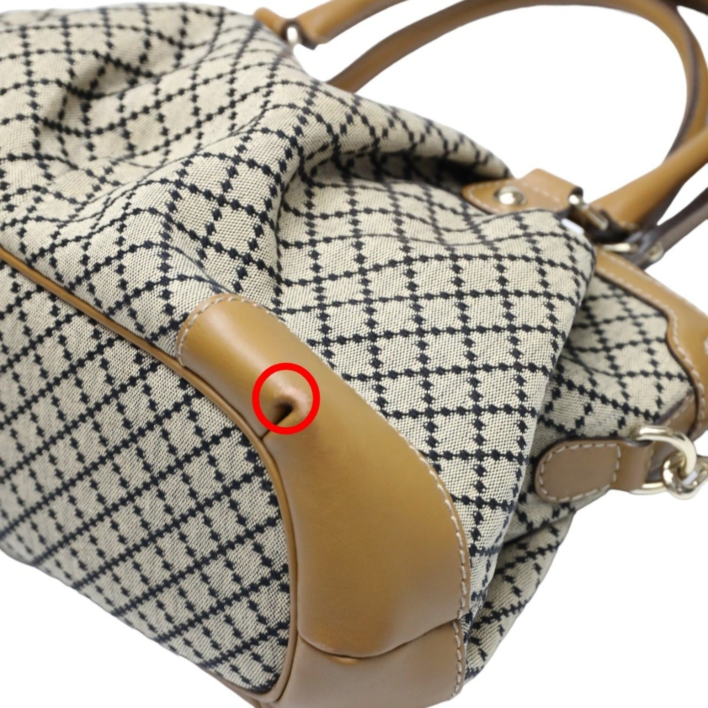 Gucci Beige Brown Canvas Shoulder Bag Tote Bag ()