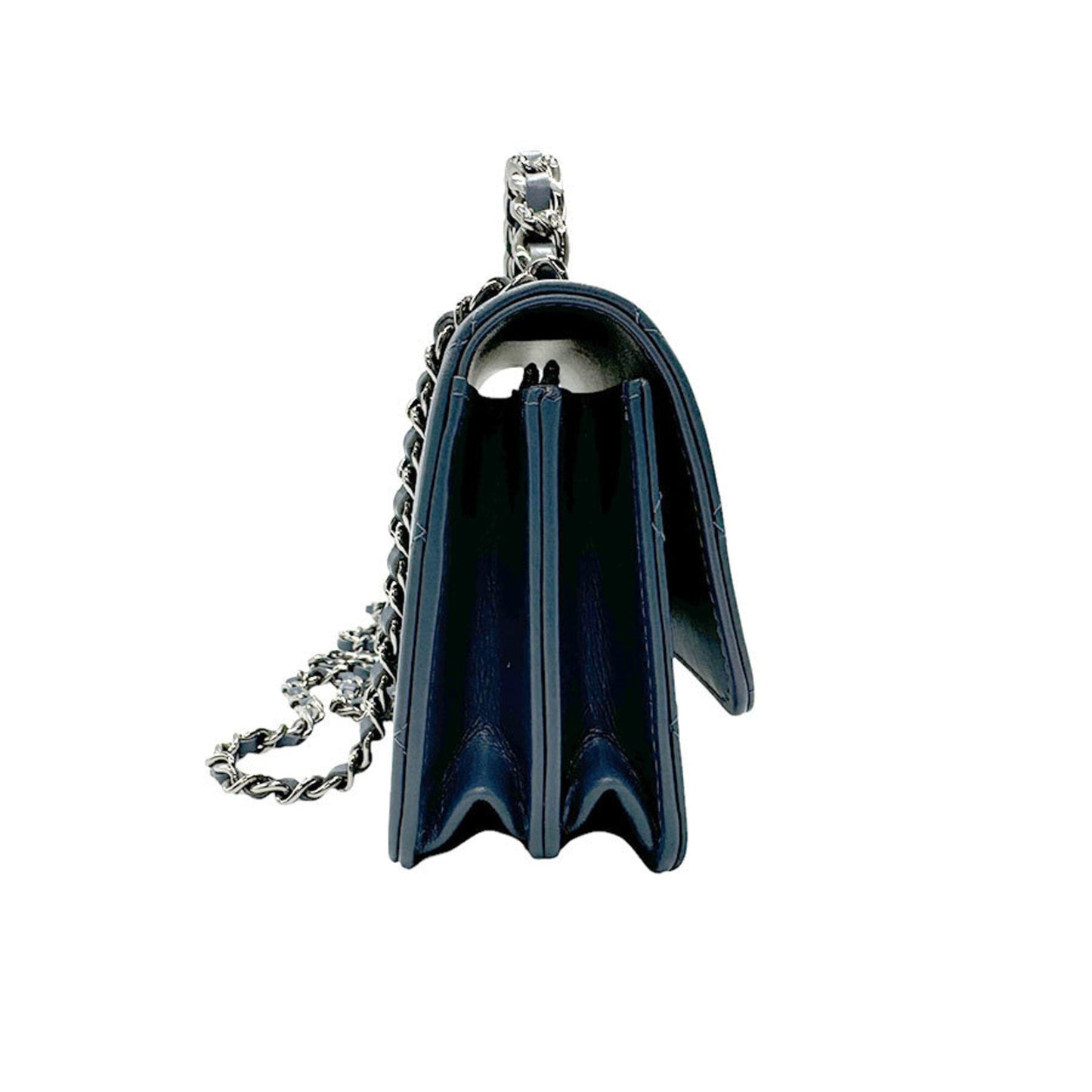 Chanel Blue Leather Chain/Shoulder Wallet ()