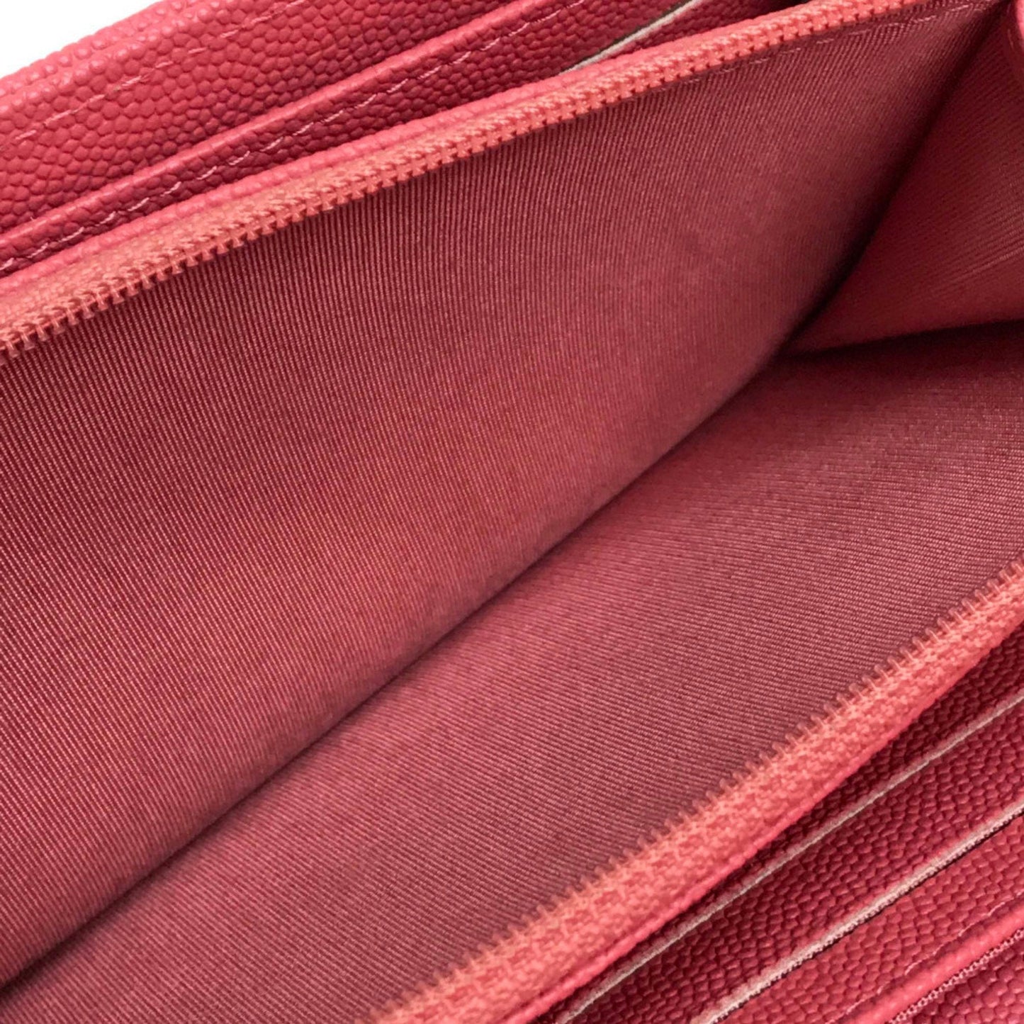 Chanel Pink Leather Long Wallet (Bi-Fold) ()