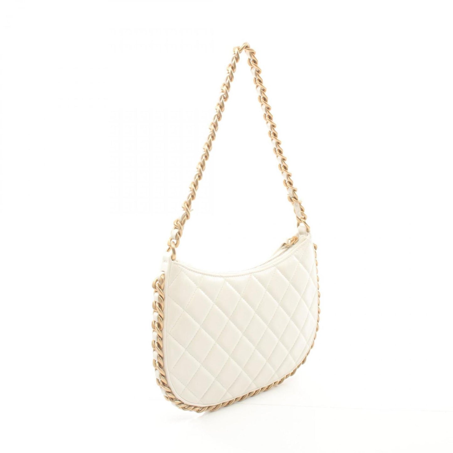 Chanel White Leather Shoulder Bag ()